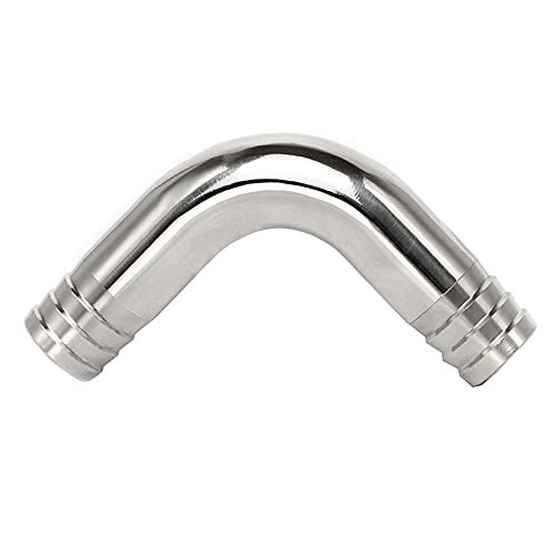 Pysrych 304 Stainless Steel Sanitary Hose Barb Fitting 1-1/2" Barbed x 1-1/2" Barbed 90 Degree Elbow - Image 1