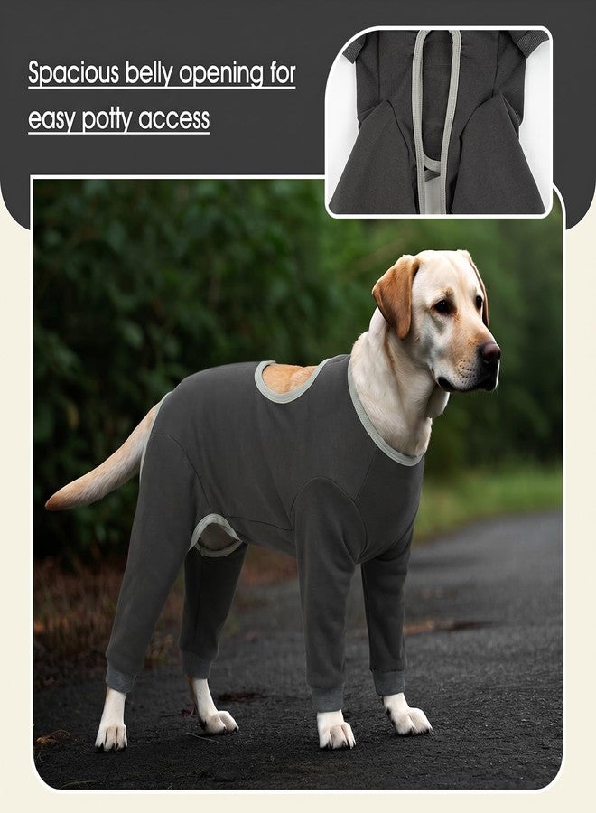 IDOMIK Dog Recovery Suit After Surgery,Long Sleeve Dog Surgical Onesie for Surgery,Soft Breathable Pet Pajamas Anti Shedding,Adjustable Bodysuit Prevent Licking Wound,Cone Collar Alternative,Gray,M - Image 5
