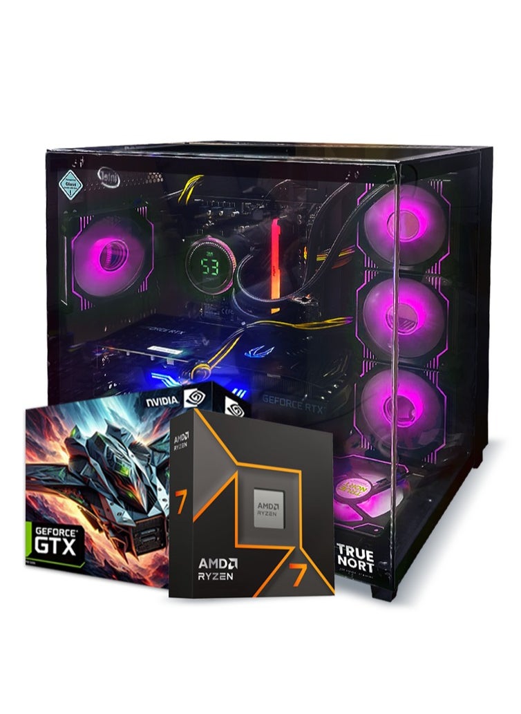 Truenort - Pink Venom Gaming PC, AMD Ryzen 7-5800X,GTX 1650, 16GB RAM, 1TB SSD, Window 11 Pro, TRUENORT RGB Black Case - Image 1