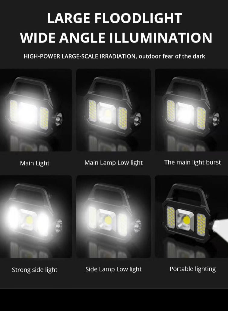 Ecoey Multifunctional Searchlight,Rechargeable Flashlight Ip65 Waterproof Torch Searchlight Portable Lantern Solar Light Outdoor USB Charging Camping Hiking - Image 4