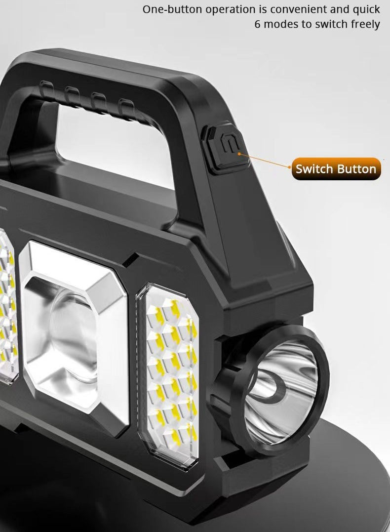 Ecoey Multifunctional Searchlight,Rechargeable Flashlight Ip65 Waterproof Torch Searchlight Portable Lantern Solar Light Outdoor USB Charging Camping Hiking - Image 3