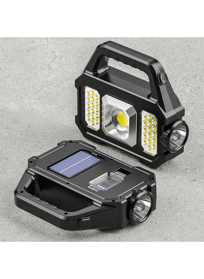 Ecoey Multifunctional Searchlight,Rechargeable Flashlight Ip65 Waterproof Torch Searchlight Portable Lantern Solar Light Outdoor USB Charging Camping Hiking - Image 1