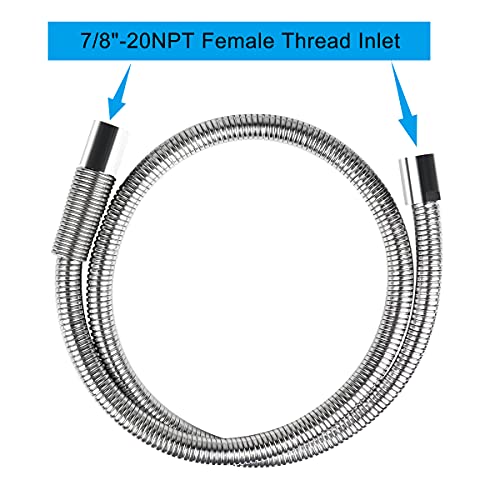 TNROTED 60 Inch Commercial Pre Rinse Sprayer Hose 142 GPM Pre Rinse Faucet Hose for Kitchen Sink Faucet Flexible Stainless Commercial Kitchen Dish Spray Hose Replacement Kit - Image 3