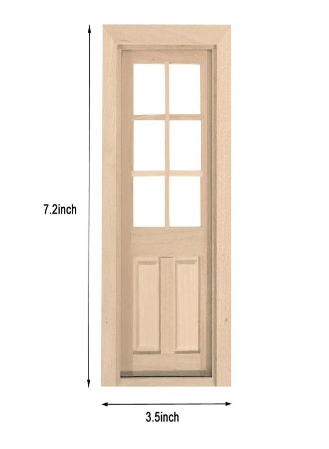 UZPDWK Dollhouse Doors, Wooden Miniature Dollhouse Furniture Door Frame for Dolls Houses Decoration-1: 12 Scale - Image 2