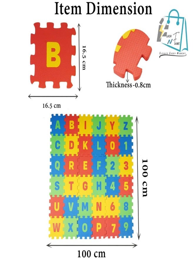 FLASH N FAME Alphabet Mat for Kids | 8MM Thick EVA Foam Puzzle Tiles | ABC Interlocking Educational Play Mat for Toddlers & Babies - Image 3