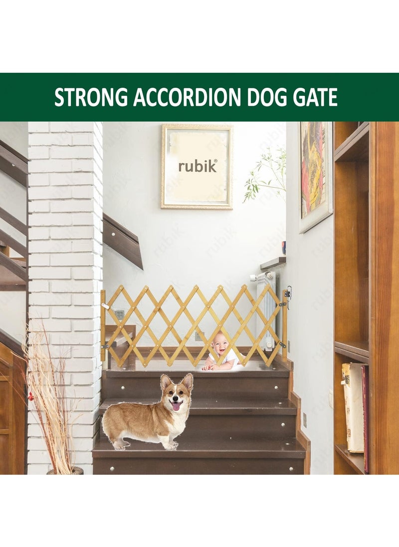 Rubik - Door Safety Gate Retractable Isolation Fence for Dogs Pets for Doorway Stairs, Foldable Expandable Indoor Outdoor Use for Small Medium Pet Dog (48cm Height) Small - Image 1
