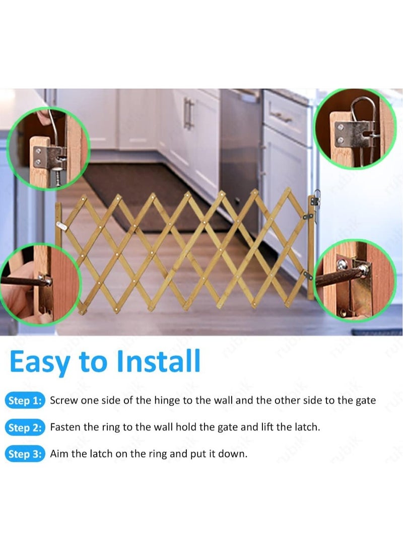 Rubik - Door Safety Gate Retractable Isolation Fence for Dogs Pets for Doorway Stairs, Foldable Expandable Indoor Outdoor Use for Small Medium Pet Dog (48cm Height) Small - Image 1