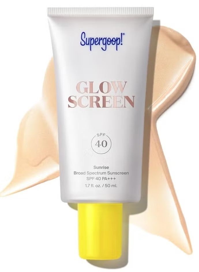 Supergoop! Glowscreen SPF 40, Sunrise (Champagne Glow) - 1.7 fl oz - Glowy Primer + Broad Spectrum Tinted Sunscreen - Helps Filter Blue Light - Hydration - Hyaluronic Acid & Vitamin B5 - Image 1