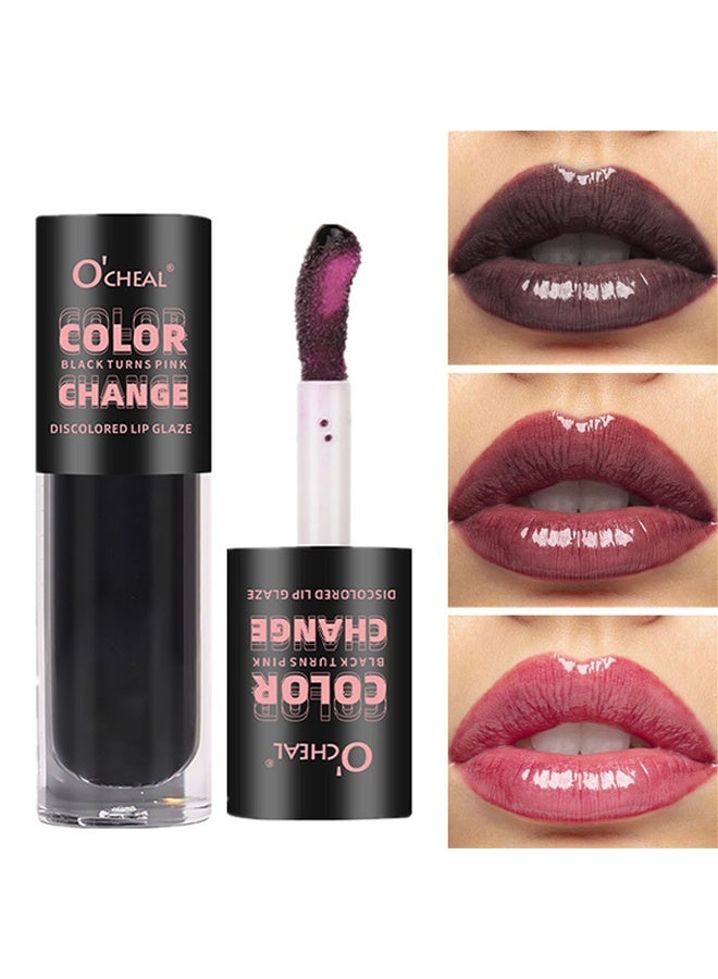 OCHEAL Color Change-Black Turns Pink,Translucent Black Lip Oil,Black Glossy Lipgloss,Plumping Lip Tint,Hydrating Mirror High-shine Lip Gloss,Long Lasting Moisturizing Non-Sticky Lipgloss - Image 1