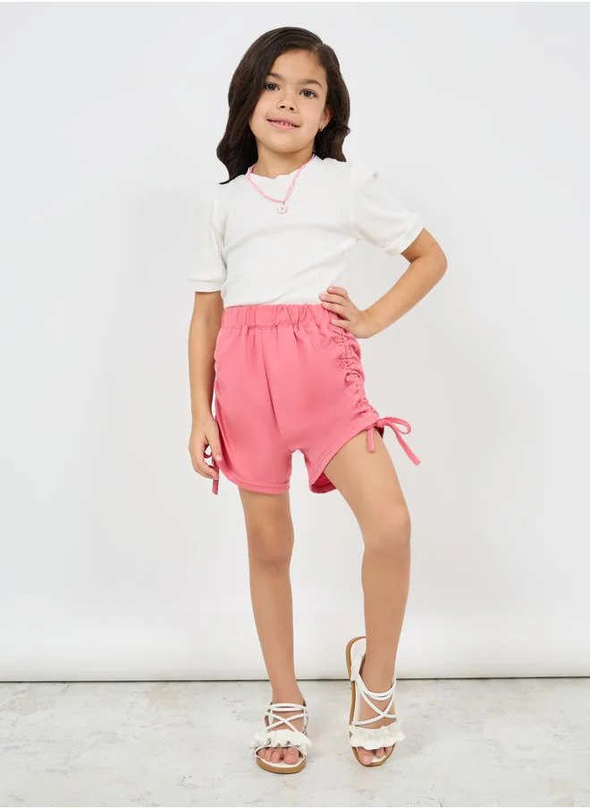 Styli Side Ruched Detail Shorts