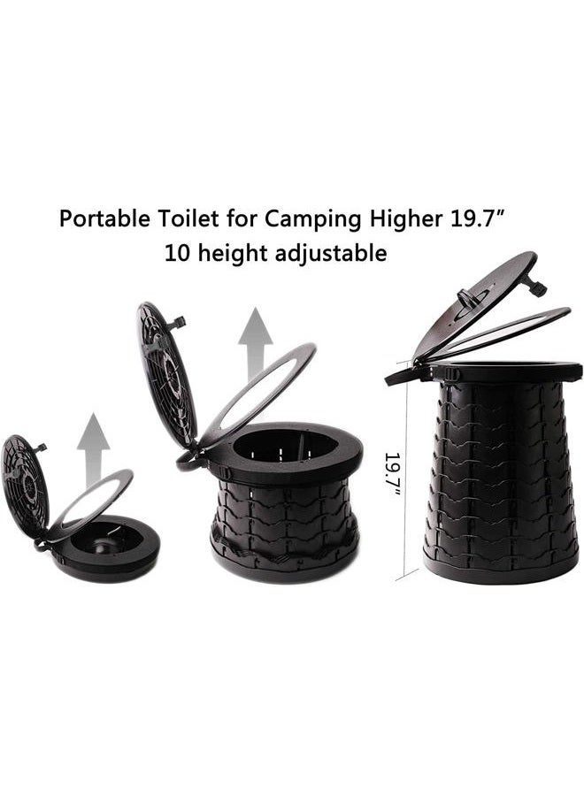 LOCYOP Portable Toilet for Camping Portable Folding Toilet with Carry Bag, Retractable Travel Toilet Foldable Stool Camping Toilet for Adults Kids, Height Adjustable & Sturdy Capacity 880 Lbs - Image 4