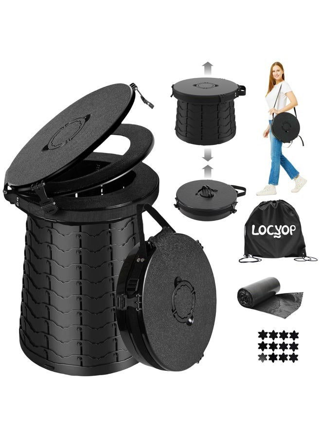 LOCYOP Portable Toilet for Camping Portable Folding Toilet with Carry Bag, Retractable Travel Toilet Foldable Stool Camping Toilet for Adults Kids, Height Adjustable & Sturdy Capacity 880 Lbs - Image 1