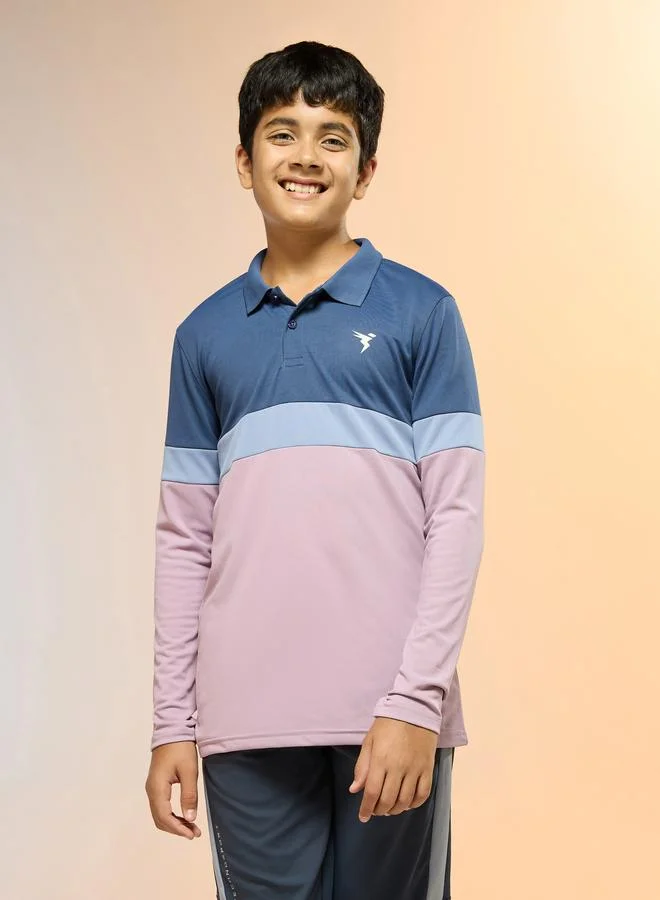 Technosport  Boys Slim Fit Color Block Polo T-Shirt for Men | Best Price UAE