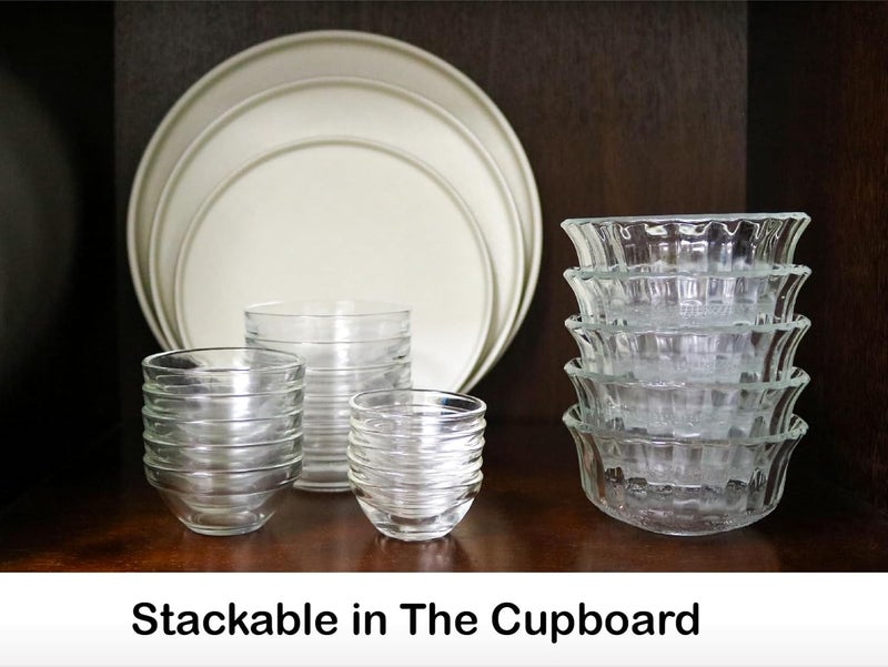 HillSpring أوعية زجاجية صغيرة للحلويات والوجبات الخفيفة والفواكه أو المكسرات مجموعة 45 وعاء مزخرف لتحضير المطبخ سعة 95 أونصة أوعية غمس أوعية التحكم في الحصص مجموعة من 6 - Image 5