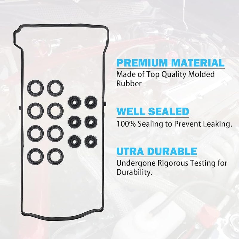 MNJWS Valve Cover Gasket Set - Compatible with 2.0L 2.3L 2.4L 2002-2015 Honda Accord, Civic, CR-V, Element, Crosstour, Acura CSX, ILX, RDX, RSX, TSX - Replace VS50614R, 12341-R40-A00 - Image 5