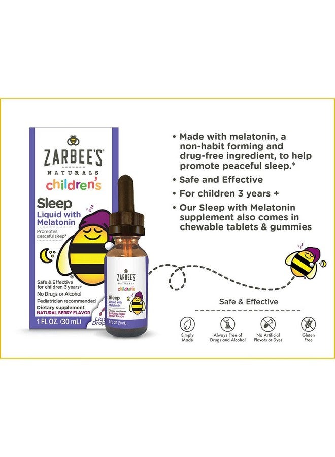 Zarbee's Naturals Children's Sleep Liquid with Melatonin Natural Berry Flavor - 1 oz, Pack of 2 - Image 2
