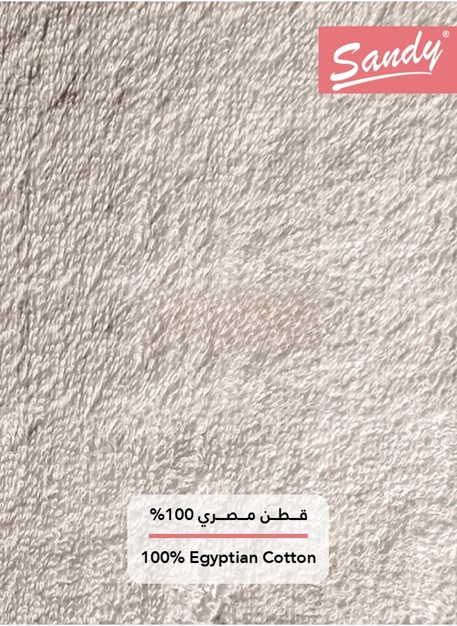 Sandy Sandy Bath Towel Set Premium Hotel Quality 100% Cotton Made in Egypt, Soft Quick Drying and Highly Absorbent (2 Pack - 70x140 cm) - Beige  - Image 5