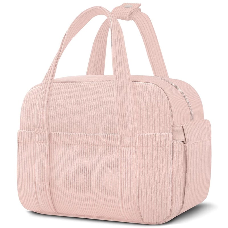 KUBYA Corduroy Lunch Box Lunch Bag for Women Men, Cute Strawberry Small Insulated Reusable Work Leakproof Simple Lunch Boxes Tote Bag Adults Cooler Bag - Image 1