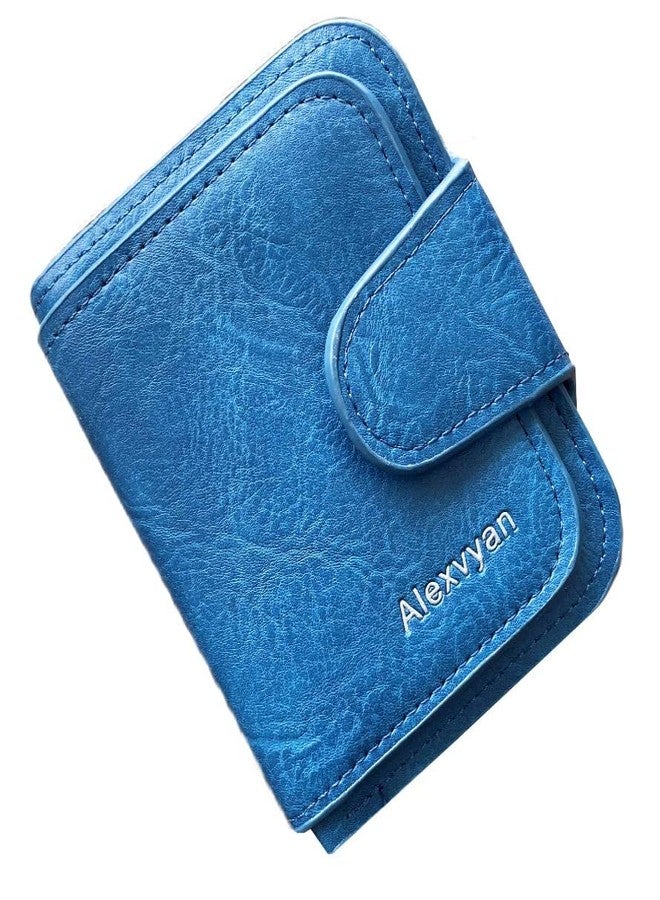 Alexvyan Blue Women Small Wallet Purse Female Hand Women/Ladies/Girls Wallets Card Holder 3 Pocket-1 - Image 1