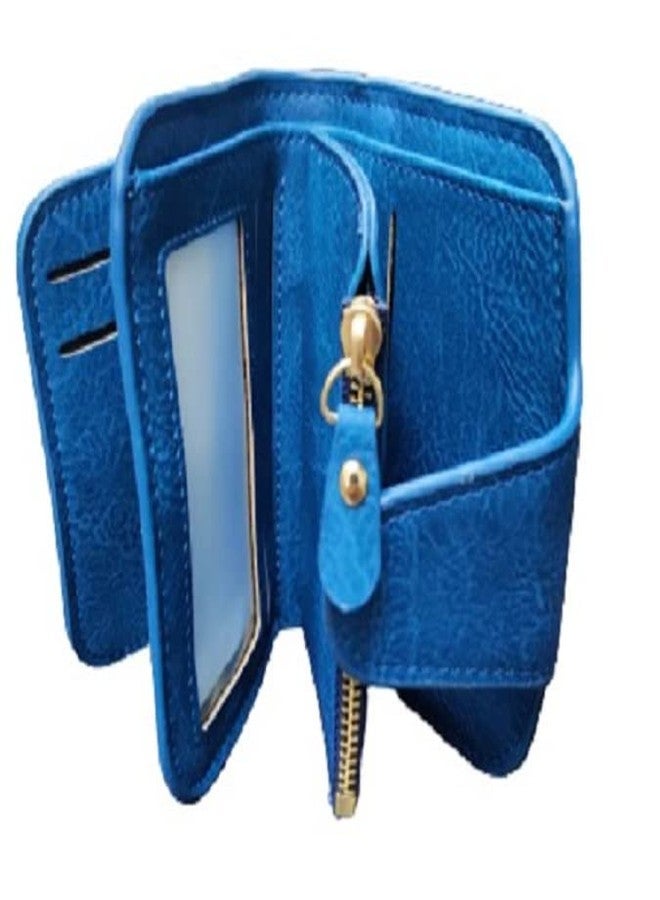 Alexvyan Blue Women Small Wallet Purse Female Hand Women/Ladies/Girls Wallets Card Holder 3 Pocket-1 - Image 5