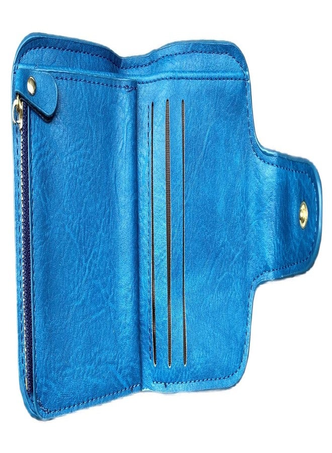 Alexvyan Blue Women Small Wallet Purse Female Hand Women/Ladies/Girls Wallets Card Holder 3 Pocket-1 - Image 3