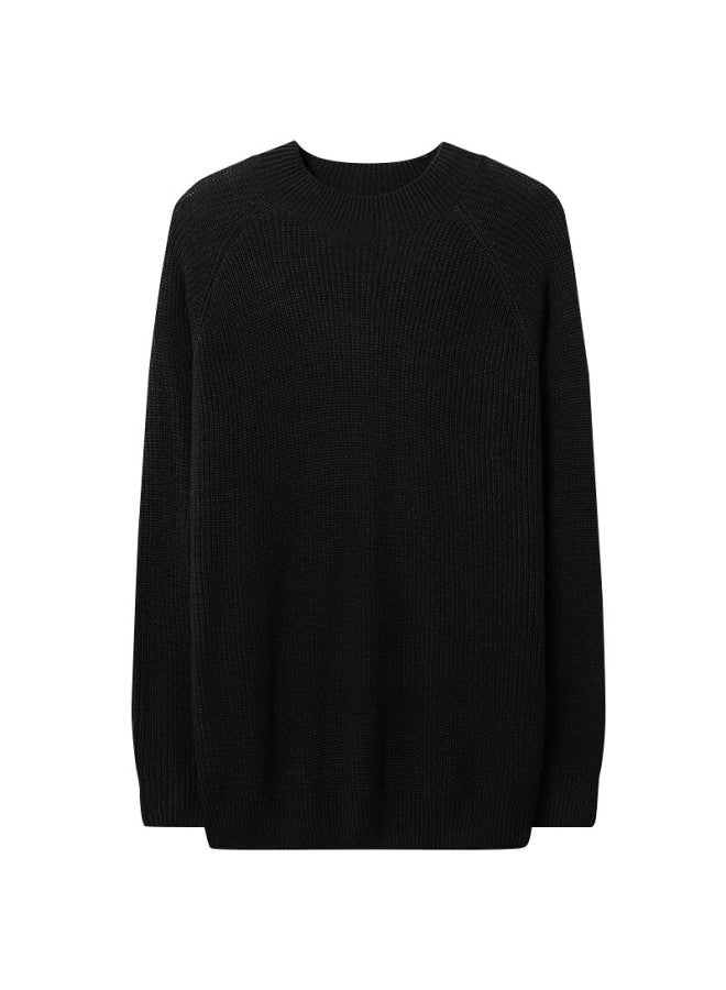 Markless Yuanbao Needle Sweater Men Autumn Winter Warm Knitted Round Neck Base Shirt Loose Top 3740 Starry Black L - Image 4