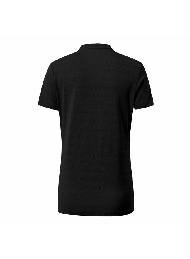 BASUDAM Women's Golf Polo Shirts V-Neck Short Sleeve Collarless Tennis Running T-Shirts Quick Dry, Black, XL - Image 3