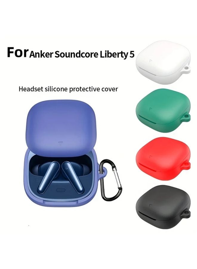 Red Protective Cover With Free Hook For Anker Soundcore Liberty 5 Earbuds Charging Case Anti Drop Design - Image 2