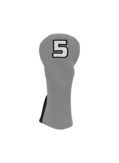 Thoraya Durable Golf Knitting Club Headcovers Waterproof Outdoor PU Golf Head Protector CoverGray Black  - Image 1