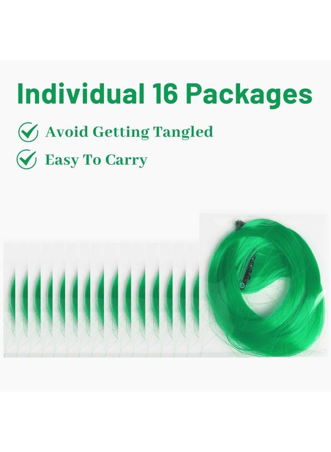 TOFAFA 16 Pcs Colored Hair Extensions Curly Wavy Clip in Synthetic Hairpiece Streak for Girls Women Kids, Multi-colors St. Patrick's Day Party Highlights Cosplay Festival Gift(Green) - Image 5
