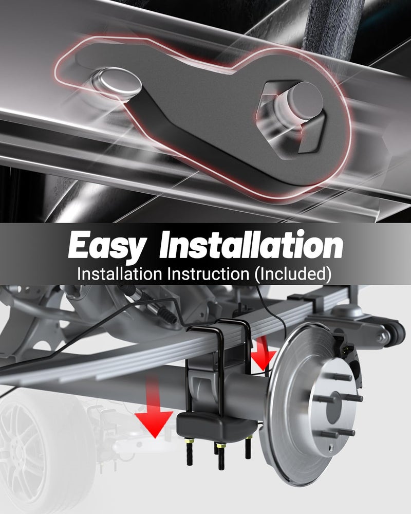 EVIL ENERGY 1-3" Front and 3" Rear Leveling Lift Kit Compatible With 1999-2007 Chevy Silverado 1500 GMC Sierra 1500 4WD, Suspension Strut Spacers, Torsion Bar Keys with Shock Extenders Brackets Black - Image 5