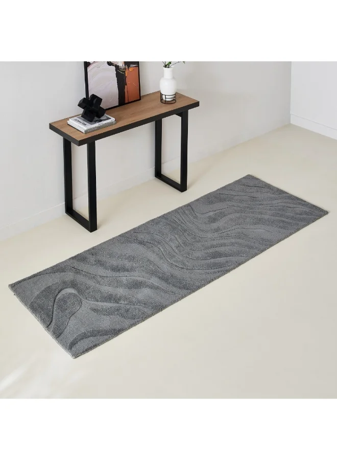 Home Box Milton Waves Knitted Microfibre Rug 75 X 150 Cm