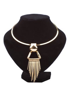 Exaggerated Alloy Tassel Choker Necklace Gold