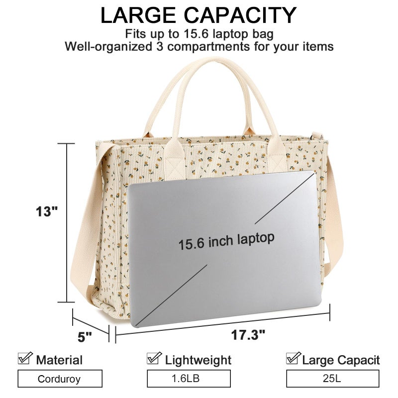 BTOOP Laptop Tote Bag for Women Work 15.6 inch Shoulder Bags Computer Messenger Purse Teacher Handbag Office Briefcase - Image 4