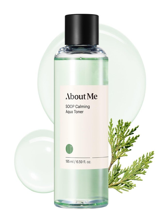 ABOUT ME SOOP Calming Aqua Toner – Korean 90.6% Jeju Cypress Water pH Balancing Toner for All Skin Types – Daily Gentle Exfoliation with Mandelic Acid & Centella – Korean Skin Care – 6.59oz, 195ml - Image 1