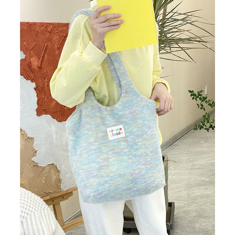 Style Lazy Style Large Capacity Tote Bag Original Design Niche Girly Plush All-Match Shoulder Bag - Image 1