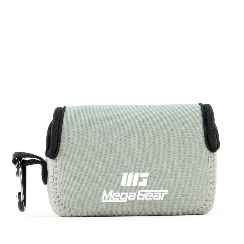 MegaGear Canon Powershot Sx730 Hs, Sx720 Hs, Sx710 Hs, G16, G15 Ultra Light Neoprene Camera Case, With Carabiner - Gray - MG1246, PU Leather - Image 1