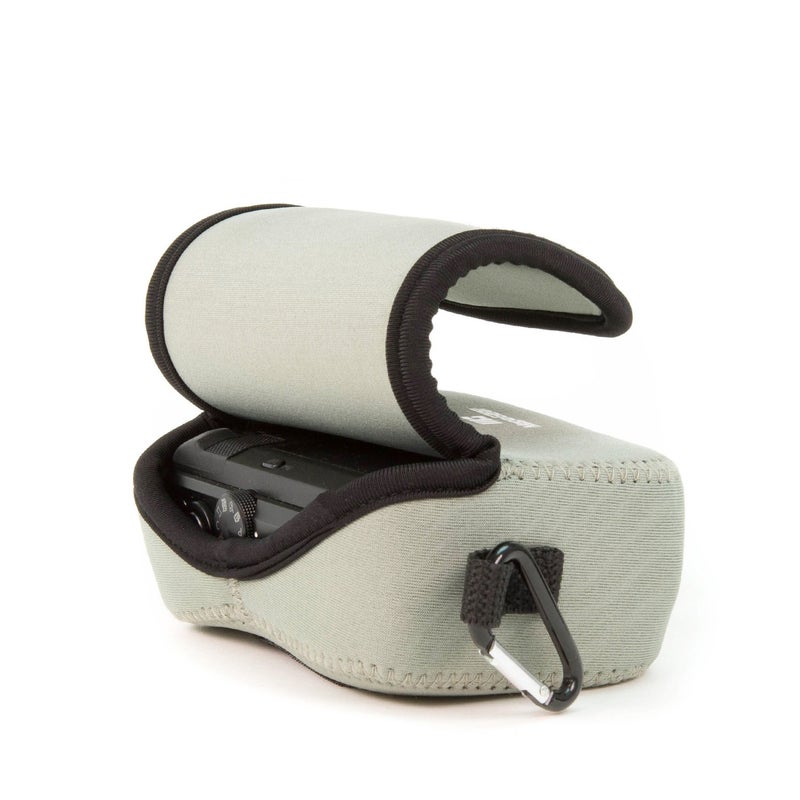 MegaGear Canon Powershot Sx730 Hs, Sx720 Hs, Sx710 Hs, G16, G15 Ultra Light Neoprene Camera Case, With Carabiner - Gray - MG1246, PU Leather - Image 3