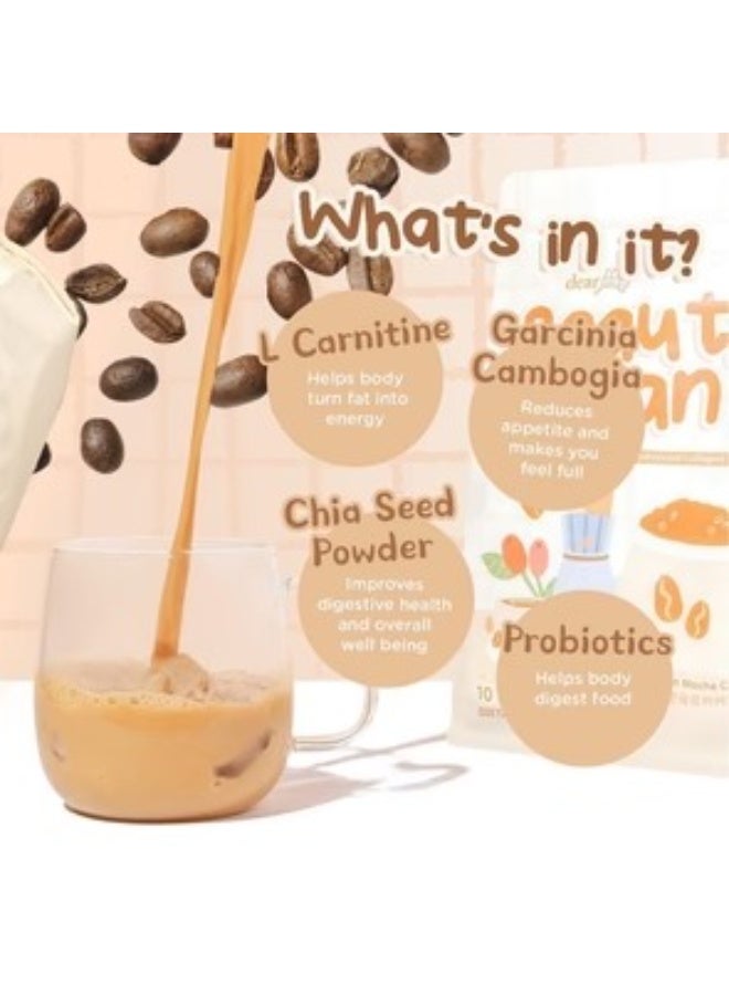 Dear Face Beauty Bean Slimming Coffee – Korean Mocha Coffee with L-Carnitine, Glutathione, Collagen & Probiotics – 10 Sachets x 18g - Image 5