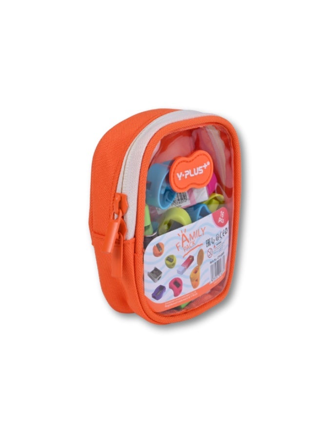 Y plus+ V-Plus Family Pack – 16 Pieces – Sharpener & Eraser Set - Image 2