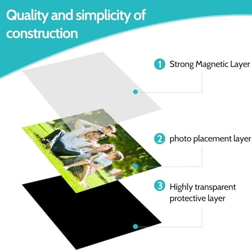 vivinin 12 Pack Magnetic Picture Frame, Magnetic Frame with Black Border, Magnetic Photo Frames for Refrigerator 4x6” Reusable, Refrigerator Magnets for Pictures Perfect Display Frame - Image 4