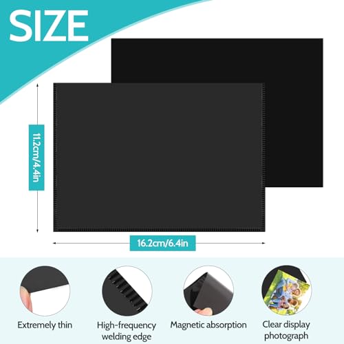 vivinin 12 Pack Magnetic Picture Frame, Magnetic Frame with Black Border, Magnetic Photo Frames for Refrigerator 4x6” Reusable, Refrigerator Magnets for Pictures Perfect Display Frame - Image 2