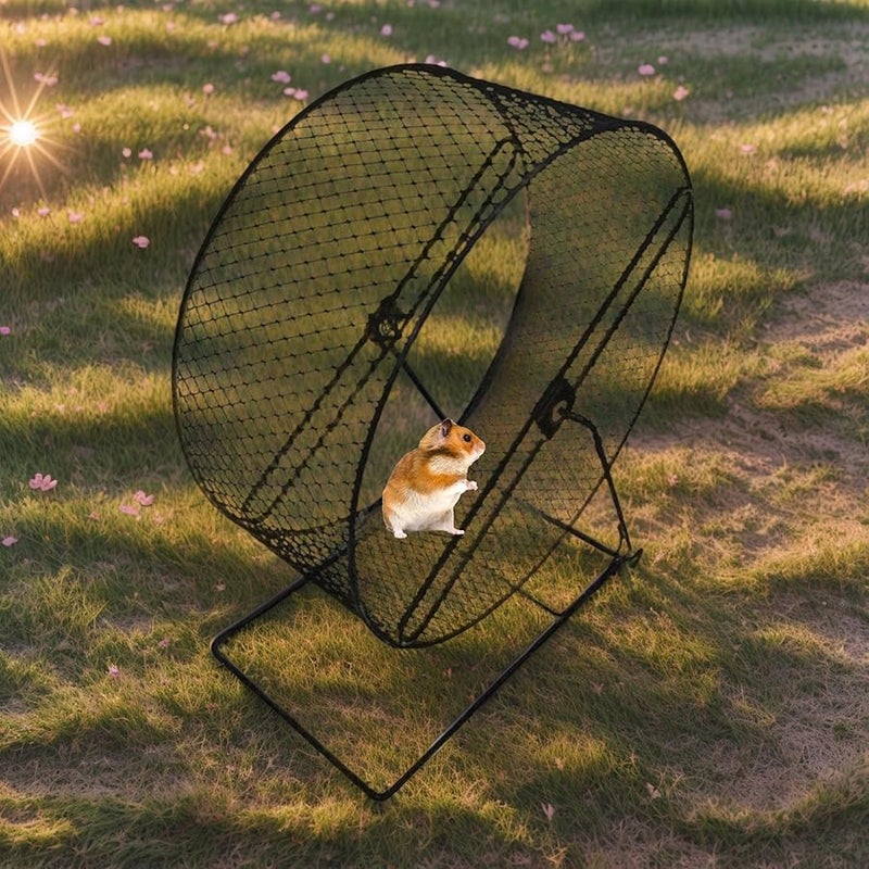 Black Hamster Running Wheel Silent Exercise Wheel with Stable Stand for Hamsters Mice Gerbils - Image 5