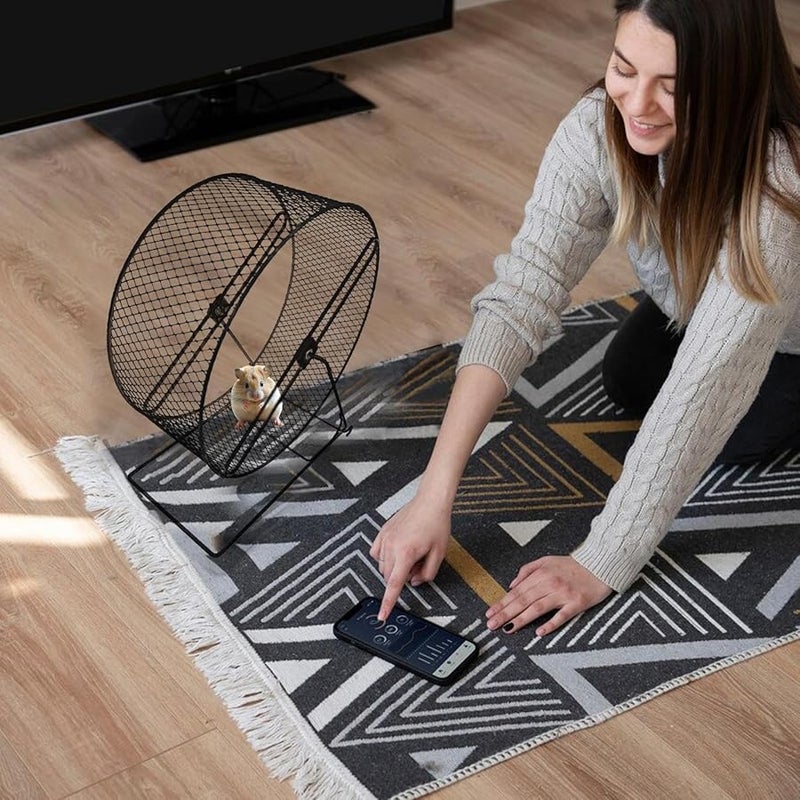 Black Hamster Running Wheel Silent Exercise Wheel with Stable Stand for Hamsters Mice Gerbils - Image 3