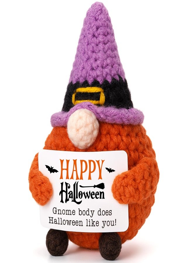 BVXFR Mini Halloween Gnome Witch Hat Boo Basket Stuffers Gifts for Women Men Spooky Halloween Decorations Indoor Gifts for Teen Girl Boy Kid Friend, Handmade Crochet Gnome Pumpkin Decor - Image 1