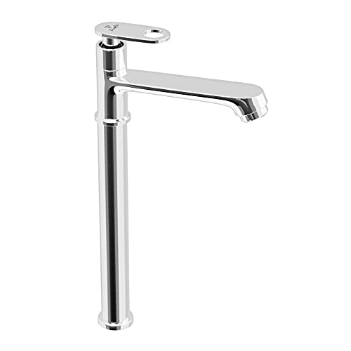 Pixaflo Curio Brass Extended Tall Body Pillar Cock 12 inch Tap for Wash Basin | Deck Mounted | Cold Water Tap (Not Hot & Cold Mixer) | Counter Top/Table Top Faucet | Foam Flow | Chrome Finish - Image 1