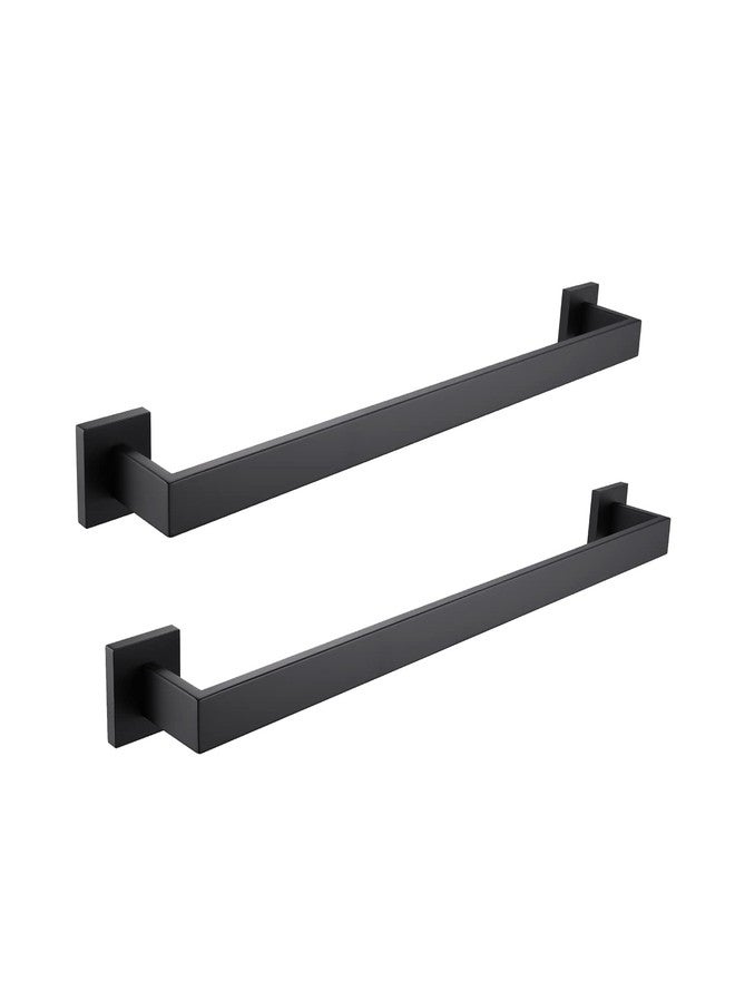 LANC 2 Pack Bath Towel Bars Matte Black 24-Inch Bathroom Towel Rail Square Towel Racks Kitchen Towel Holders Stainless Steel Towel Rods Wall Mount Towel Hanger,A8804-6MB - Image 1