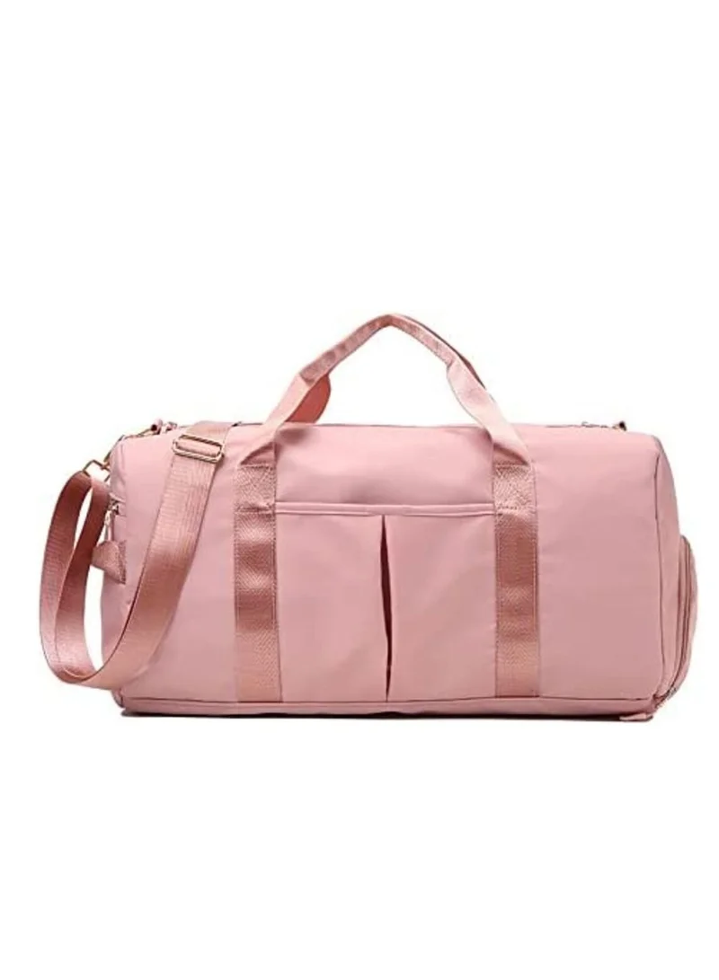 MahMir Gym Bag with Shoes Compartment, Sports Bag with Waterproof Pocket for Wet Towels, Travel Duffel Bag for Men and Women by MahMir (Pink)