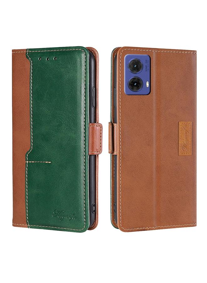 erorex Case For Motorola Moto G85 5G Contrast Color Side Buckle Leather Phone Case - Image 1