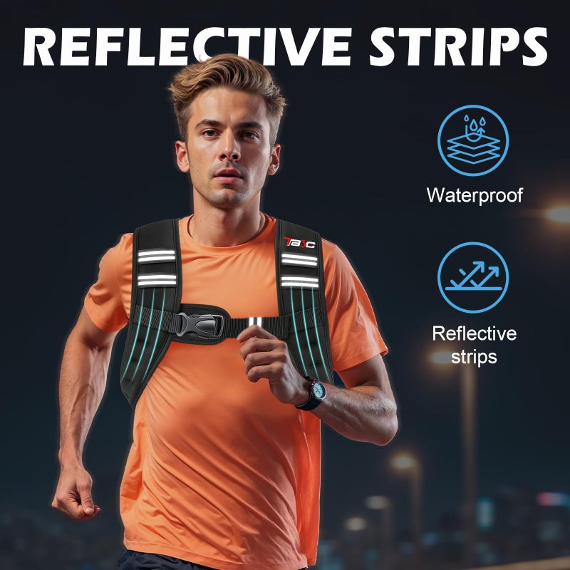 TB3C Weighted Vest Woman, 6 LB Womens Weight Vest for Walking, Strength Training Weight Vests for Men, Reflective Stripe Fitness Vest for Workout Running Jogging - Image 2